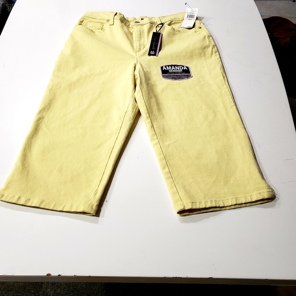 yellow jeans shorts